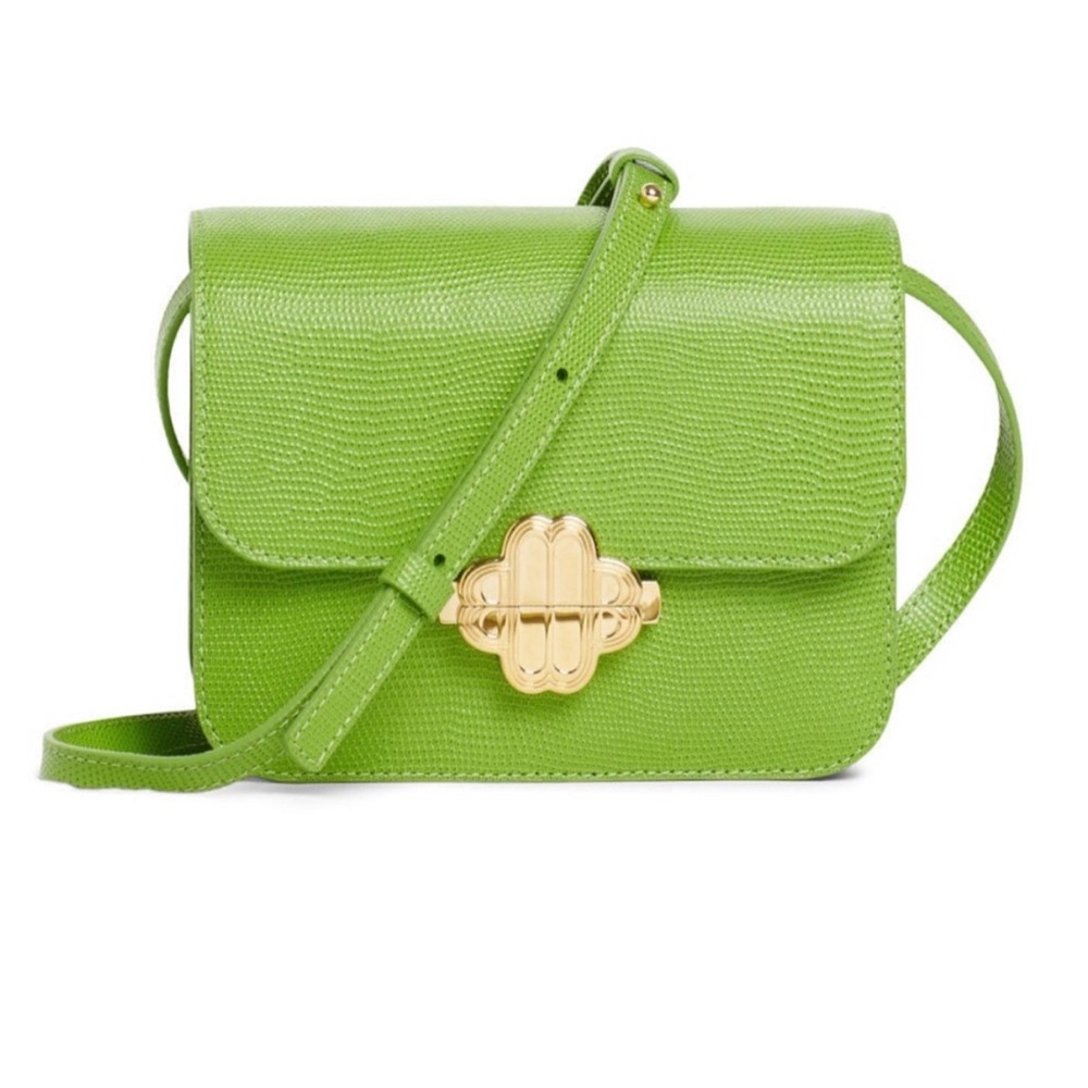 Maje Lizard Effect Leather Crossbody Bag